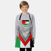 Tablier Keffiyeh Écharpe palestinienne tissu traditionnel (Porté)