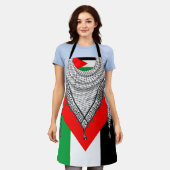 Tablier Keffiyeh Écharpe palestinienne tissu traditionnel (Porté)