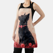 Tablier Kelpie australienne avec Roses - Saint Valentin (Insitu)