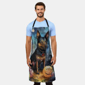 Tablier Kelpie australienne d'Halloween avec la peur Citro (Porté)