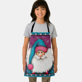 Tablier Kid’s Cute Père Noël Nom Customisé Blue Pink (Insitu)