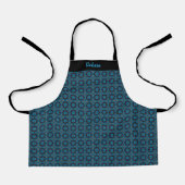 Tablier Kids' Blue Geometric Pattern Custom Name Apron (Recto)