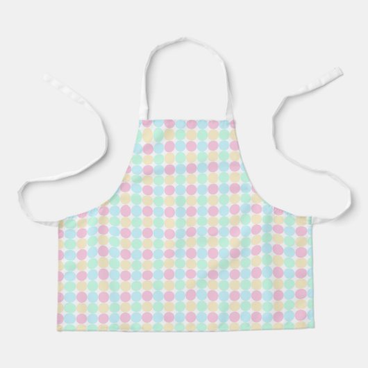 Tablier Kids' Kitchen Apron: Colorful Pastel Polka Dots (Recto)