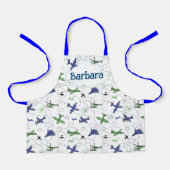 Tablier Kids Personalized Airplane  (Recto)