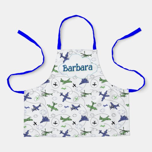 Tablier Kids Personalized Airplane  (Recto)