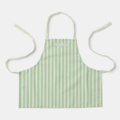 Tablier Kids' Sage Green Stripe Custom Name Apron (Recto)
