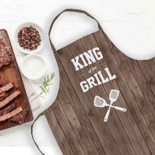 Tablier King of the Grill Funny Grill Grill Grill en bois 
