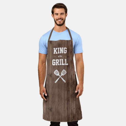 Tablier King of the Grill Funny Grill Grill Grill en bois  (Porté)