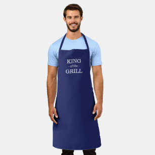 Tablier King of the Grill marine bleu & blanc personnalisé