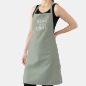 Tablier King of the Grill sauge vert solide moderne coutum (Insitu)
