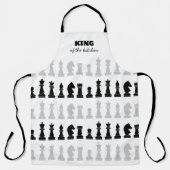 Tablier King Of The Kitchen Chess Black White Motif (Recto)