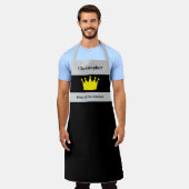 Tablier King of the kitchen name crown grey (Porté)