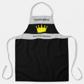 Tablier King of the kitchen name crown grey (Recto)