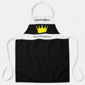 Tablier King of the kitchen name crown white (Recto)