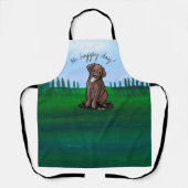 Tablier KiniArt Chocolat Labrador Tout-en-dessus Imprimer  (Recto)