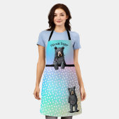 Tablier KiniArt Mama Ours Bébé Ours Tout-En-Dessus Imprime (Porté)