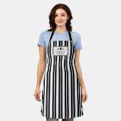 Tablier Kitchen Master Black and White Stripes Apron (Porté)