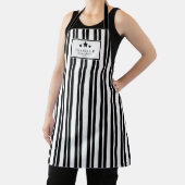 Tablier Kitchen Master Black and White Stripes Apron (Insitu)