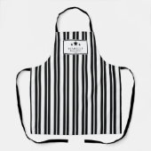 Tablier Kitchen Master Black and White Stripes Apron (Recto)
