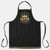 Tablier Kitchen Queen Gold Couronne Nom personnalisé (Recto)