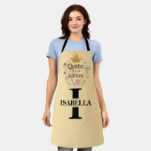 Tablier Kitchen Queen Name Monogram Design (Porté)