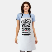 Tablier Kitchen Warrior : Choisissez votre arme culinaire (Porté)