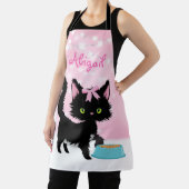 Tablier Kitten Cat Pink et White Girly (Insitu)