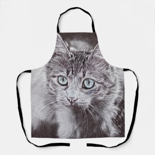Tablier Kitten Love Cute Kitty Chat aux Yeux Bleus Lumineu