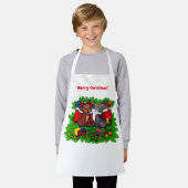 Tablier Kitty et chiot, Happy XMas (Porté)