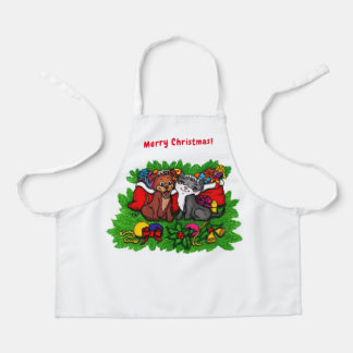 Tablier Kitty et chiot, Happy XMas