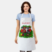 Tablier Kitty et chiot, Happy XMas (Porté)