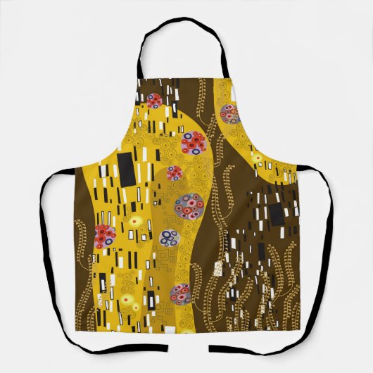 Tablier Klimt Inspiré Or Motif Art Nouveau Le Baiser (Recto)