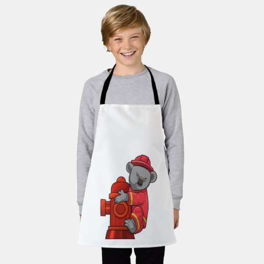 Tablier Koala as Firefighter with Fire hydrant (Porté)