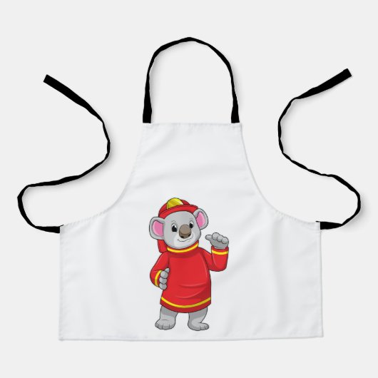 Tablier Koala as Firefighter with Helmet (Recto)