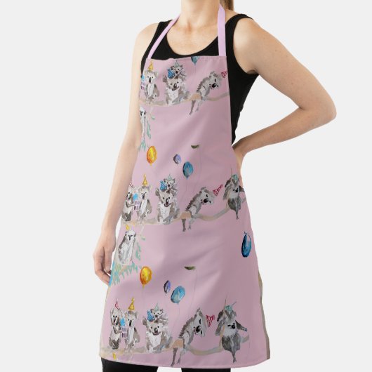Tablier Koala Koala's Birthday Party Pink Animal Apron (Insitu)