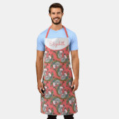 Tablier Koala Noël rose personnalisé (Porté)