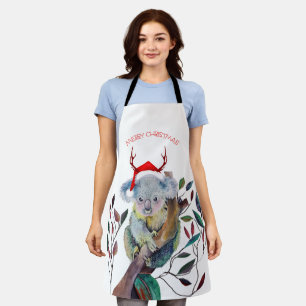 Tablier Koala Santa Australien Chapeau Rouge Vert