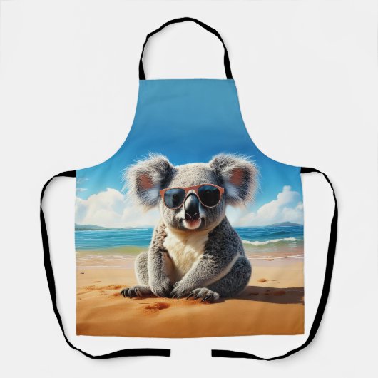 Tablier Koala sur une plage de sable (Recto)