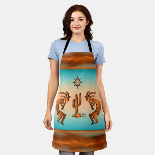 Tablier Kokopelli Et Cactus Apron (Porté)