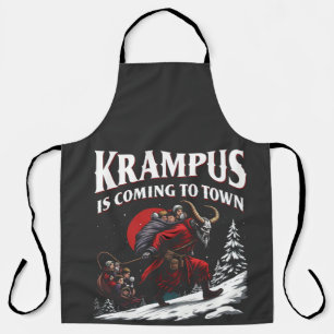 Tablier Krampus arrive à Town Krampus Noël