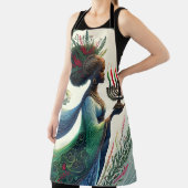 Tablier Kwanzaa belle femme avec Kinara (Insitu)