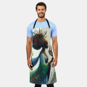 Tablier Kwanzaa belle femme avec Kinara (Porté)