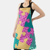 Tablier La bannière aux puzzles géométriques, Memphis back (Insitu)