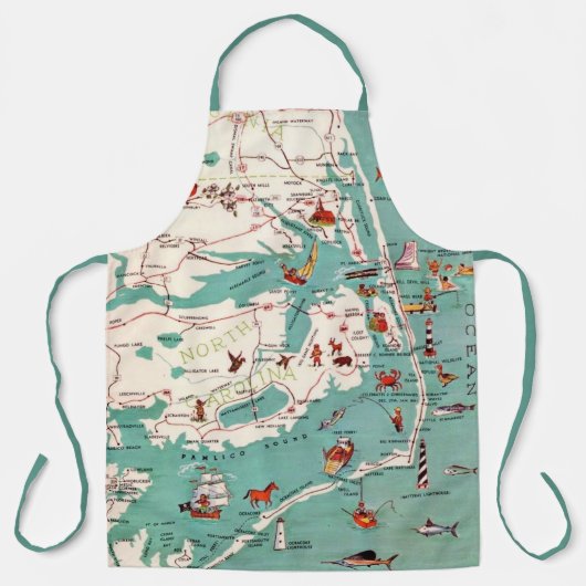 Tablier La carte illustrée de Outer Banks (Recto)