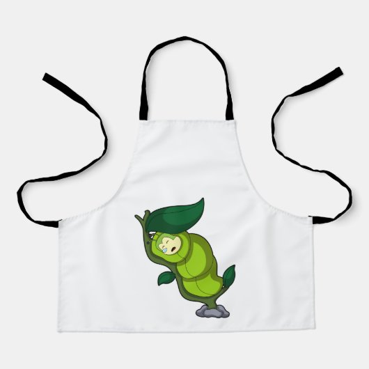 Tablier La chenille au coucher avec la feuille (Recto)