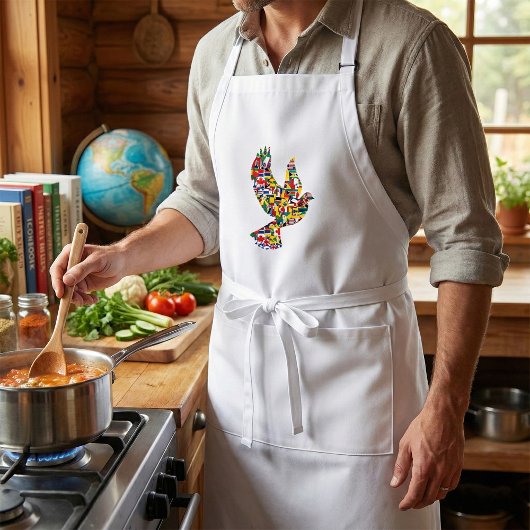 Tablier La colombe de la paix mondiale faite de drapeaux i