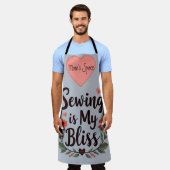 Tablier La Couture Est Ma Belle Typographie Florale (Porté)