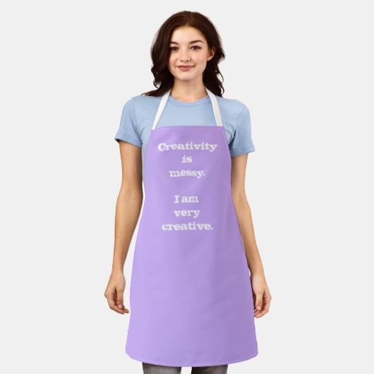 Tablier La créativité est désordonnée. Apron drôle (Porté)