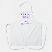 Tablier La créativité est embêtante Je suis très créative (Recto)