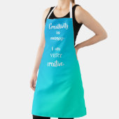 Tablier La créativité est Messy Blue Gradient Funny Apron (Insitu)